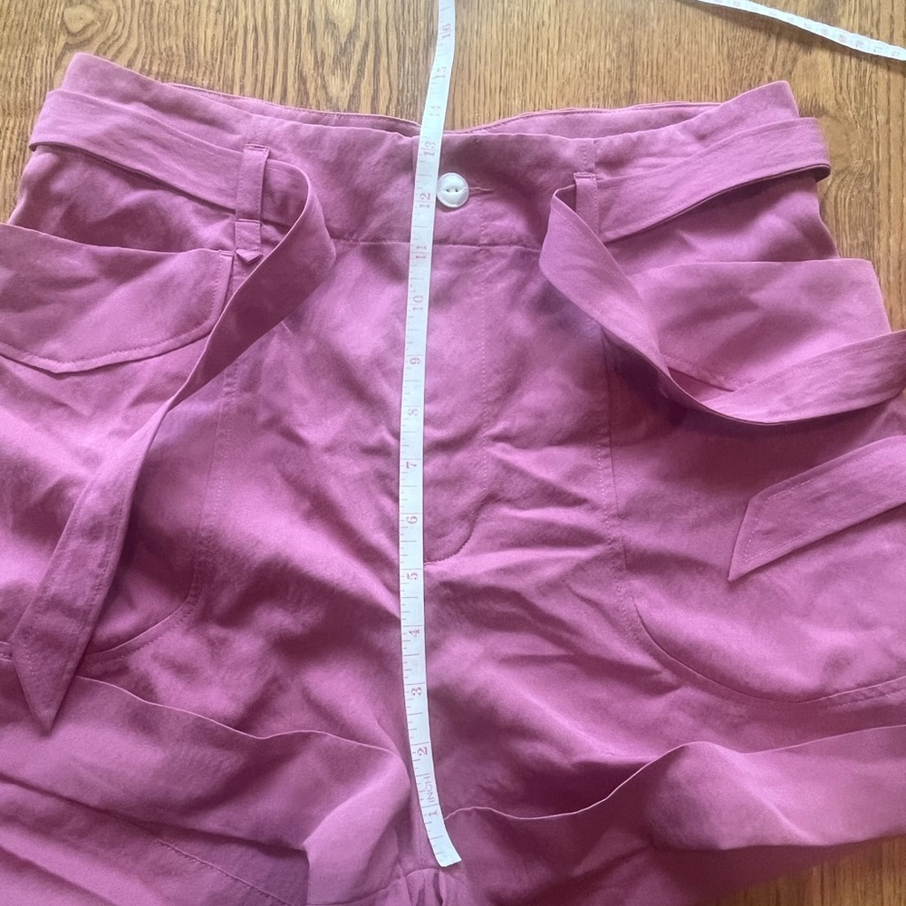 Rag & Bone Blush Pink High Tie Waist Trail Shorts Size 6 Sash - Picture 4 of 11